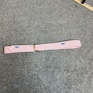 Vineyard‎ Vines Belt Womens Small Pink Seersucker D-Ring Embroidered Whale Logo
